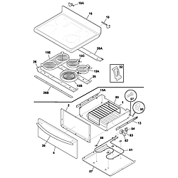 PLEF398CCC Electric Range Top/drawer Parts diagram