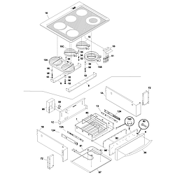 PLES389ACC Electric Range Top/drawer Parts diagram