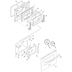 PLES389DCC Electric Range Door Parts diagram