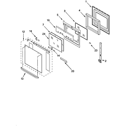 RBD275PDB14 Built In Oven - Electric Upper oven door Parts diagram