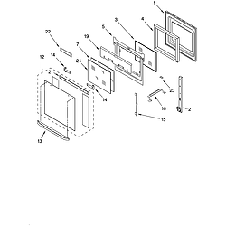 RBD275PDB15 Built In Oven - Electric Upper oven door Parts diagram