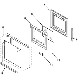 RBD305PDB14 Built In Oven - Electric Lower oven door Parts diagram