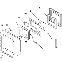 RBD305PDB14 Built In Oven - Electric Upper oven door Parts diagram