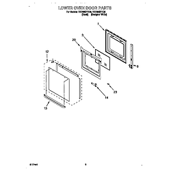 RBD305PDQ8 Electric Oven Lower oven door Parts diagram