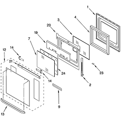 RBD306PDT12 Oven Oven door Parts diagram