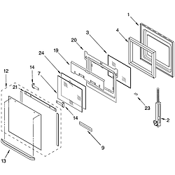 RBS245PDQ12 Electric Oven Oven door Parts diagram