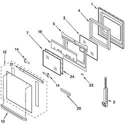 RBS275PDQ16 Built In Oven - Electric Oven door Parts diagram