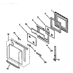 RBS275PDQ6 Oven Oven door Parts diagram