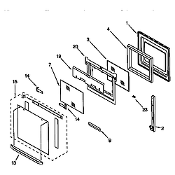 RBS305PDB6 Electric Wall Oven Oven door Parts diagram