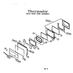 RDF30QB Freestanding Dual Fuel Range Main oven door assembly Parts diagram