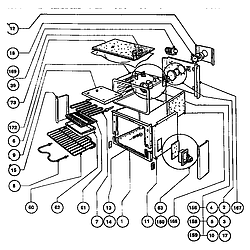RDFS30QW Range Main oven assembly Parts diagram