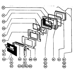 RDFS30QW Range Main oven door assembly Parts diagram