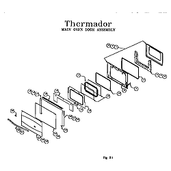 RED30V Drop-In Electric Range Main oven door assembly Parts diagram