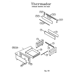 RED30V Drop-In Electric Range Storage drawer and base Parts diagram