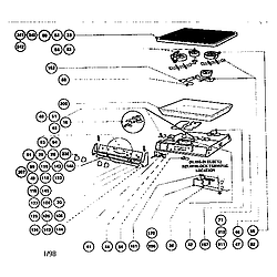 RED30VQ Electric Drop-In Range Electric burner box Parts diagram