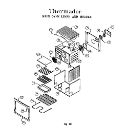 REF30QW Freestanding Electric Range Main oven liner and module Parts diagram