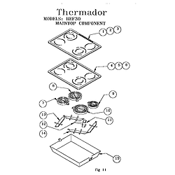 REF30QW Freestanding Electric Range Maintop component Parts diagram