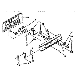 RF364PXYQ3 Electric Free Standing Range Control panel Parts diagram