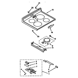 RF364PXYQ3 Electric Free Standing Range Cooktop Parts diagram