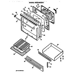 RGB746GEN1 Gas Range Oven door Parts diagram