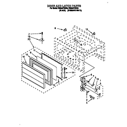 RM280PXBQ3 Electric Range And Oven Door and latch Parts diagram