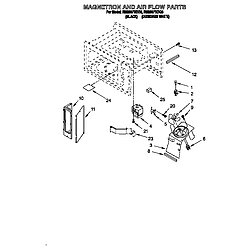 RM280PXBQ3 Electric Range And Oven Magnetron and air flow Parts diagram