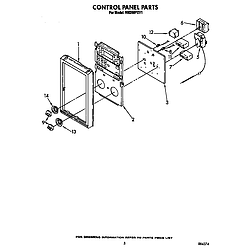 RM288PXV Electric Built-In Oven With Microwave Control panel Parts diagram