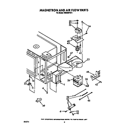 RM288PXV Electric Built-In Oven With Microwave Magnetron and air flow Parts diagram