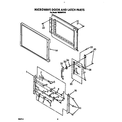RM288PXV6 Electric Built-In Oven With Microwave Microwave door and latch Parts diagram