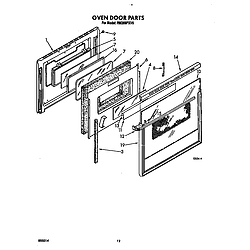 RM288PXV6 Electric Built-In Oven With Microwave Oven door Parts diagram