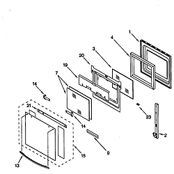 RS675PXGQ0 Electric Range Oven door Parts diagram