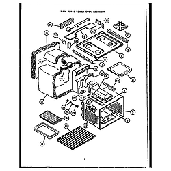 RSD30 Gas Ranges Main top/lower oven assembly Parts diagram