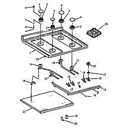 RSF3400UL Gas Range Sealed burner Parts diagram