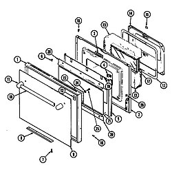 SEG196 Slide-In Range Door (wht) (seg196w) (seg196w-c) Parts diagram