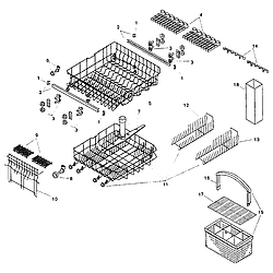 SMU7052UC14 Dishwasher Racks Parts diagram