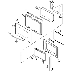 W27100B Electric Wall Oven Door Parts diagram