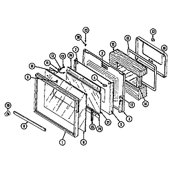W2750W Electric Wall Oven Door Parts diagram