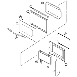W30400BC Electric Wall Oven Door Parts diagram