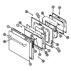 WW2750W Electric Wall Oven Door Parts diagram