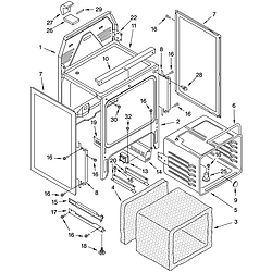 YKERC507HS4 Free Standing Electric Range Oven chassis Parts diagram