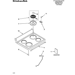 YKERS507HWO Free Standing Electric Range Cooktop Parts diagram