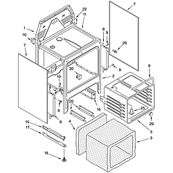 YKERS507HWO Free Standing Electric Range Oven chassis Parts diagram