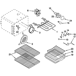 YKERS507HWO Free Standing Electric Range Oven Parts diagram