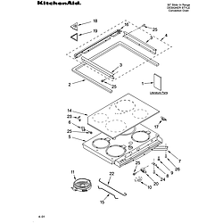 YKESC307HS6 Slide In Range Electric Cooktop Parts diagram