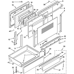 YKESC307HS6 Slide In Range Electric Door and drawer Parts diagram