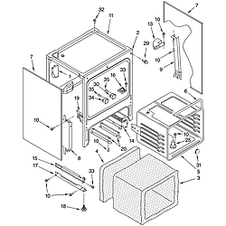 YKESC307HS6 Slide In Range Electric Oven chassis Parts diagram