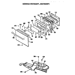 ZEK754GP1BG Electric Range Door Parts diagram