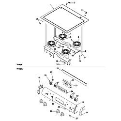 ZRTSC8650WW Self Cleaning Electric Range Main top & control panel Parts diagram